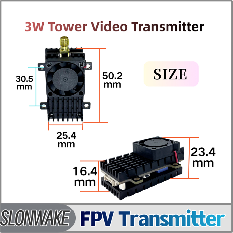 SLONWAKE 5.8G 3000mW محاكاة VT - مراجعة Drone Transmitter وسعره